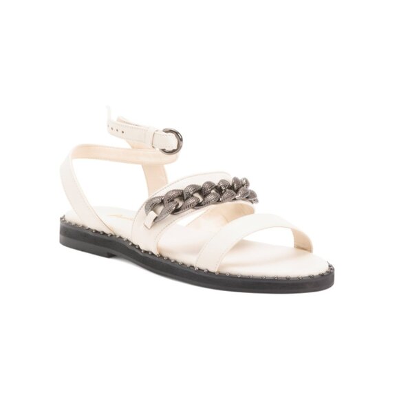 PAULA TORRES Linen Leather Lima Flats - Picture 1 of 2